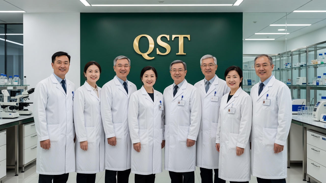 QST team at Qingdao Saber Technology Pharmaceutical facility